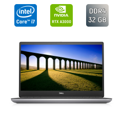 Мобільна робоча станція Dell Precision 7760 / 17.3" (3840x2160) IPS / Intel Core i7-11850H (8 (16) ядер по 2.5 - 4.8 GHz) / 32 GB DDR4 / 512 GB SSD / nVidia RTX A3000, 6 GB GDDR6, 192-bit / HDMI / Windows 11