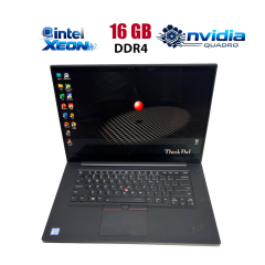 Мобільна робоча станція Lenovo ThinkPad P1 Gen1 / 15.6" (3840x2160) IPS Touch / Intel Xeon E-2176M (6 (12) ядер по 2.7 - 4.4 GHz) / 16 GB DDR4 / 256 GB SSD / nVidia Quadro P2000 Max-Q, 4 GB GDDR5, 128-bit / WebCam