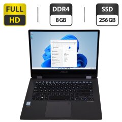 Ноутбук-трансформер Asus Vivobook TP412FA 2-in-1 / 14" (1920x1080) IPS / Intel Core i3-8145U (2 (4) ядер по 2.1 - 3.9 GHz) / 8 GB DDR4 / 256 GB SSD / Intel UHD Graphics / WebCam