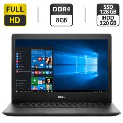 Ноутбук Б-класс Dell Latitude 3490 / 14" (1920x1080) IPS / Intel Core i5-8250U (4 (8) ядра по 1.6 - 3.4 GHz) / 8 GB DDR4 / 128 GB SSD + 320 GB HDD / Intel UHD Graphics 620 / WebCam / Windows 10 Pro
