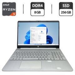Ноутбук Б-клас HP laptop 15s-eq / 15.6" (1920x1080) IPS / AMD Ryzen 5 4500U (6 ядер по 2.3 - 4.0 GHz) / 8 GB DDR4 / 256 GB SSD / AMD Radeon Graphics / WebCam
