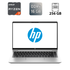 Ноутбук Б-клас HP Probook 445 G10 / 14" (1920x1080) IPS / AMD Ryzen 7 7730U (8 (16) ядер по 2.0 - 4.5 GHz) / 16 GB DDR4 / 256 GB SSD / AMD Radeon Vega 6 Graphics / WebCam / TouchID / Windows 11