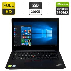 Ноутбук Б-клас Lenovo ThinkPad E470 / 14" (1920x1080) IPS / Intel Core i5-7200U (2 (4) ядра по 2.5 - 3.1 GHz) / 16 GB DDR4 / 256 GB SSD / nVidia GeForce 940MX, 2 GB GDDR5, 64-bit / WebCam