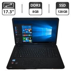 Ноутбук Б-класс Toshiba Satellite C870-190 / 17.3" (1600x900) TN / Intel Core i5-3210M (2 (4) ядра по 2.5 - 3.1 GHz) / 8 GB DDR3 / 128 GB SSD / AMD Radeon HD 7510, 1 GB GDDR3, 128-bit / WebCam / DVD-ROM