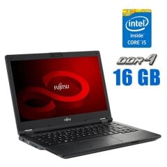 Ноутбук Fujitsu LifeBook E548 / 14" (1920x1080) TN / Intel Core i5-8250U (4 (8) ядра по 1.6 - 3.4 GHz) / 16 GB DDR4 / 256 GB SSD M.2 / Intel UHD Graphics 620 / WebCam / Без АКБ