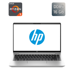 Ноутбук HP Probook 445 G10 / 14" (1920x1080) IPS / AMD Ryzen 5 7530U (6 (12) ядер по 2.0 - 4.5 GHz) / 16 GB DDR4 / 256 GB SSD / AMD Radeon Vega 6 Graphics / WebCam / TouchID