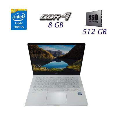 Ноутбук LG Gram 13Z990-U.AAW5U1 / 13.3" (1920x1080) IPS LED / Intel Core i5-8265U (4 (8) ядра по 1.6 - 3.9 GHz) / 8 GB DDR4 / 512 GB SSD / WebCam / HDMI