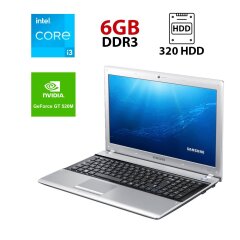Ноутбук Samsung RV518 / 15.6" (1366x768) TN / Intel Core i3-2330M (2 (4) ядра по 2.2 GHz) / 6 GB DDR3 / 320 GB HDD / nVidia GeForce GT 520M, 1GB DDR3, 64-bit / WebCam