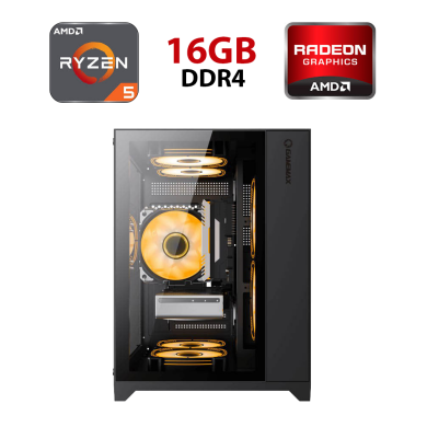 Новый игровой ПК Hunter Infinity Mini Black Tower / AMD Ryzen 5 5500 (6 (12) ядер по 3.6 - 4.2 GHz) / 16 GB DDR4 / 960 GB SSD / AMD Radeon RX 6600, 8 GB GDDR6, 128-bit Новый игровой ПК Hunter Infinity Mini Black Tower / AMD Ryzen 5 5500 (6 (12) ядер по 3.6 - 4.2 GHz) / 16 GB DDR4 / 960 GB SSD / AMD Radeon RX 6600, 8 GB GDDR6, 128-bit