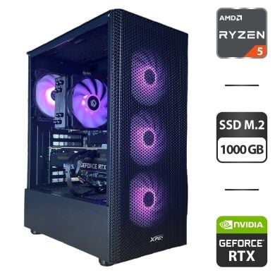 Сборка под заказ: компьютер A-Data XPG Valor Mesh C Black Tower / AMD Ryzen 5 7500F (6 (12) ядер по 3.7 - 5.0 GHz) / 32 GB DDR5 / 1000 GB SSD M.2 / nVidia GeForce RTX 3080, 10 GB GDDR6X, 360-bit / 850W