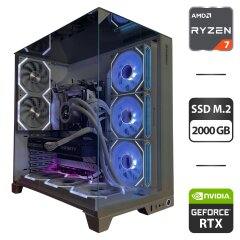 Збірка під замовлення: новий комп'ютер GameMax Infinity Pro White Tower / AMD Ryzen 7 7700 (8 (12) ядер по 3.8 - 5.3 GHz) / 32 GB DDR5 / 2000 GB SSD M.2 / nVidia GeForce RTX 5070, 12 GB GDDR7, 192-bit / 850W