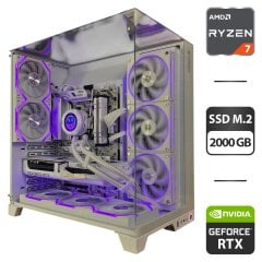 Сборка под заказ: новый ПК GameMax Infinity Pro White Tower / AMD Ryzen 7 7800X3D (8 (16) ядер по 4.2 - 5.0 GHz) / 32 GB DDR5 / 2000 GB SSD M.2 / nVidia GeForce RTX 5070, 12 GB GDDR7, 192-bit / 850W