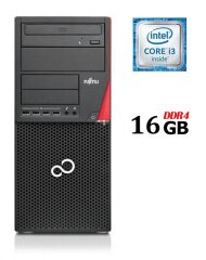 Системный блок Fujitsu Esprimo P756 E90+ Tower / Intel Core i3-6100 (2 (4) ядра по 3.7 GHz) / 16 GB DDR4 / no HDD / Intel HD Graphics 530 / 280W / DVD-ROM / DisplayPort