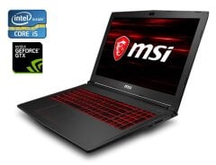 Ігровий ноутбук Б-клас MSI Gaming GV62 8RD / 15.6" (1920x1080) TN / Intel Core i5-8300H (4 (8) ядра по 2.3 - 4.0 GHz) / 16 GB DDR4 / 120 GB SSD + 250 GB HDD / nVidia GeForce GTX 1050 Ti, 4 GB GDDR5, 128-bit / WebCam