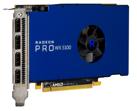 Дискретная видеокарта AMD Radeon Pro WX 5100, 8 GB GDDR5, 256-bit / 4x DisplayPort