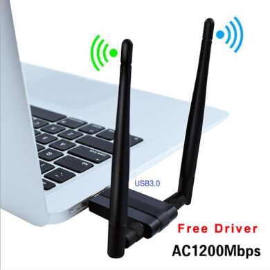 Wi-Fi адаптер 1200Mpbs / 802.11 a, b, g, n, ac / 2.4GHz+5GHz / USB 3.0 / дві антени