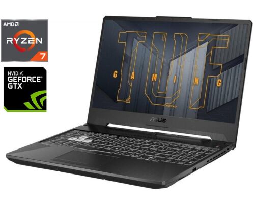 Ігровий ноутбук Asus TUF Gaming FA506IU / 15.6" (1920x1080) IPS / AMD Ryzen 7 4800H (8 (16) ядер по 2.9 - 4.2 GHz) / 16 GB DDR4 / 512 GB SSD / nVidia GeForce GTX 1660 Ti, 6 GB GDDR6, 192-bit / WebCam / Win 10 Home