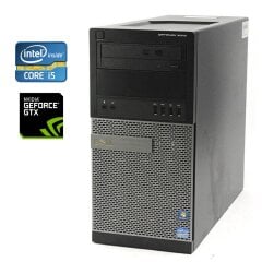 Игровой ПК Dell OptiPlex 9010 Tower / Intel Core i5-3470 (4 ядра по 3.2 - 3.6 GHz) / 16 GB DDR3 / 120 GB SSD + 500 GB HDD / nVidia GeForce GTX 1050, 2 GB GDDR5, 128-bit / DVD-RW / Win 10 Pro + Кабель питания