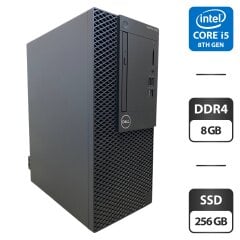 Компьютер Dell OptiPlex 3060 Tower / Intel Core i5-8500 (6 ядер по 3.0 - 4.1 GHz) / 8 GB DDR4 / 256 GB SSD / Intel UHD Graphics 630 / DVD-ROM