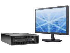 Комплект ПК: HP ProDesk 600 G1 SFF / Intel Core i3-4160 (2 (4) ядра по 3.6 GHz) / 8 GB DDR3 / 500 GB HDD / Intel HD Graphics 4400 / DVD-RW + Монітор Samsung SyncMaster E1920N / 19" (1366x768) TN / VGA / VESA 75x75