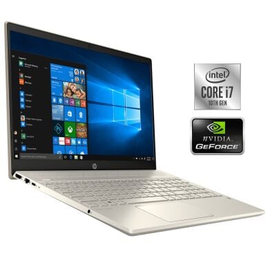 Ультрабук Б-класс HP Pavilion 15-cs3970nd / 15.6" (1920x1080) IPS / Intel Core i7-1065G7 (4 (8) ядра по 1.3 - 3.9 GHz) / 8 GB DDR4 / 256 GB SSD NVMe / nVidia GeForce MX250, 2 GB GDDR5, 64-bit / WebCam / Win 11 Home