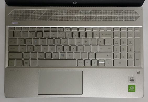 Ультрабук Б-класс HP Pavilion 15-cs3970nd / 15.6" (1920x1080) IPS / Intel Core i7-1065G7 (4 (8) ядра по 1.3 - 3.9 GHz) / 8 GB DDR4 / 256 GB SSD NVMe / nVidia GeForce MX250, 2 GB GDDR5, 64-bit / WebCam / Win 11 Home