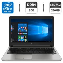 Ноутбук Б-клас HP ProBook 650 G2 / 15.6" (1366x768) TN / Intel Core i7-6600U (2 (4) ядра по 2.6 - 3.4 GHz) / 8 GB DDR4 / 256 GB SSD M.2 / Intel HD Graphics 520 / WebCam / VGA