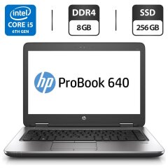Ноутбук HP ProBook 640 G2 / 14" (1920x1080) TN / Intel Core i5-6200U (2 (4) ядра по 2.3 - 2.8 GHz) / 8 GB DDR4 / 256 GB SSD / Intel HD Graphics 520 / WebCam / DisplayPort