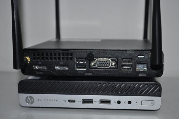 Неттоп HP EliteDesk 800 G5 Desktop Mini USFF / Intel Core i5-9600T (6 ядер по 2.3 - 3.9 GHz) / 8 GB DDR4 / 512 GB SSD M.2 / Intel UHD Graphics 630 / Wi-Fi / Windows 11 Pro / Блок живлення
