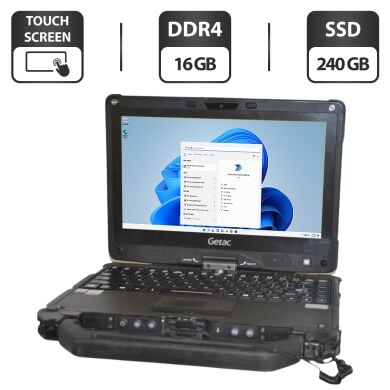 Защищенный нетбук-трансформер Getac V110 G4 / 11.6" (1366x768) TN Touch / Intel Core i7-7500U (2 (4) ядра по 2.7 - 3.5 GHz) / 16 GB DDR4 / 240 GB SSD / Intel HD Graphics 620 / WebCam / Стилус / Windows 11 Pro / Два АКБ