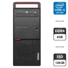 Компьютер Lenovo ThinkCentre M800 Tower / Intel Core i3-6100 (2 (4) ядра по 3.7 GHz) / 8 GB DDR4 / 128 GB SSD / Intel HD Graphics 530 / DVD-ROM