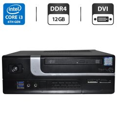 Компьютер Terra SFF / Intel Core i3-6320 (2 (4) ядра по 3.90 GHz) / 12 GB DDR4 / 1000 GB HDD / Intel HD Graphics 530 / DVD-ROM / Без OS