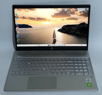 Ультрабук Б-класс HP Pavilion 15-cs3970nd / 15.6" (1920x1080) IPS / Intel Core i7-1065G7 (4 (8) ядра по 1.3 - 3.9 GHz) / 8 GB DDR4 / 256 GB SSD NVMe / nVidia GeForce MX250, 2 GB GDDR5, 64-bit / WebCam / Win 11 Home