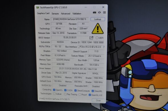 Новая дискретная видеокарта NoName GeForce GTX 550 Ti, 4 GB GDDR5, 128-bit / VGA, DVI, HDMI