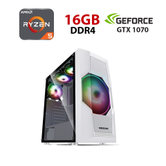 Новий ігровий ПК ICE TURBO 2E-G2057W Tower / AMD Ryzen 5 5500 (6 (12) ядер по 3.6 - 4.2 GHz) / 16 GB DDR4 / 480 GB SSD / nVidia GeForce GTX 1070, 8 GB GDDR5, 256-bit