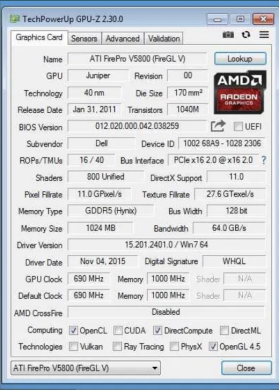 Дискретна відеокарта AMD FirePro V5800, 1 GB GDDR5, 128-bit