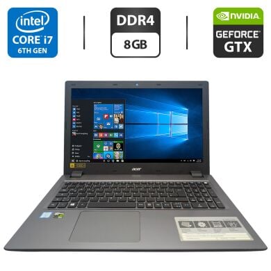 Ігровий ноутбук Acer Aspire V5-591G / 15.6" (1920x1080) IPS / Intel Core i7-6700HQ (4 (8) ядра по 2.6 - 3.5 GHz) / 8 GB DDR4 / 128 GB SSD + 1000 GB HDD / nVidia GeForce GTX 950M, 2 GB GDDR5, 128-bit / WebCam