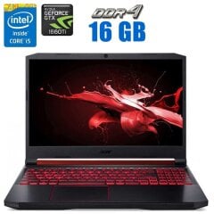Игровой ноутбук Acer Nitro 5 / 15.6" (1920x1080) IPS / Intel Core i5-9300H (4 (8) ядра по 2.4 - 4.1 GHz) / 16 GB DDR4 / 512 GB SSD M.2 / nVidia GeForce GTX 1660 Ti, 6 GB GDDR6, 192-bit / WebCam