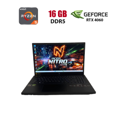 Ігровий ноутбук Acer Nitro V15 ANV15-41 / 15.6" (1920x1080) IPS / AMD Ryzen 5 7535HS (6 (12) ядер по 3.3 - 4.55 GHz) / 16 GB DDR5 / 512 GB SSD / nVidia GeForce RTX 4060, 8 GB GDDR6, 128-bit / WebCam