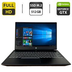 Игровой ноутбук HP Pavilion Gaming 15-cx0963nd / 15.6" (1920x1080) IPS / Intel Core i7-8750H (6 (12) ядер по 2.2 - 4.1 GHz) / 16 GB DDR4 / 512 GB SSD M.2 / nVidia GeForce GTX 1050 Ti, 4 GB GDDR5, 128-bit / WebCam / HDMI