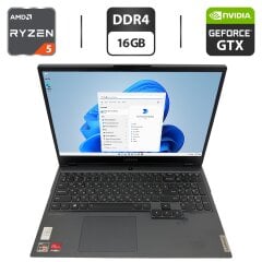 Игровой ноутбук Б-класс Lenovo Legion 5 15ARH05H / 15.6" (1920x1080) IPS / AMD Ryzen 5 4600H (6 (12) ядер по 3.0 - 4.0 GHz) / 16 GB DDR4 / 256 GB SSD M.2 + 500 GB HDD / nVidia GeForce RTX 2060, 6 GB GDDR6, 192-bit / WebCam