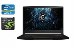 Игровой ноутбук MSI Thin GF63 / 15.6" (1920x1080) IPS / Intel Core i5-12450H (8 (12) ядер по 3.3 - 4.4 GHz) / 8 GB DDR4 / 512 GB SSD / nVidia GeForce RTX 4050, 6 GB GDDR6, 96-bit / WebCam / HDMI