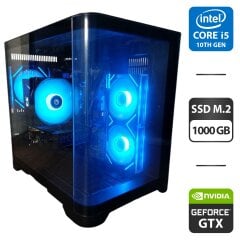 Игровой ПК 1stPlayer UV5 View Tower / Intel Core i5-10400F (6 (12) ядер по 2.9 - 4.3 GHz) / 16 GB DDR4 / 1000 GB SSD M.2 / nVidia GeForce GTX 1660 Super, 6 GB GDDR6, 192-bit / 600W / Windows 11 Pro