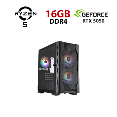 Ігровий ПК ПК STALKER (D4-M-BK-2F1P-1F1 Black) Tower / AMD Ryzen 5 5500 (6 (12) ядер по 3.6 - 4.2 GHz) / 16 GB DDR4 / 256 GB SSD + 1000 GB HDD / nVidia GeForce RTX 5050, 8 GB GDDR7, 128-bit Ігровий ПК ПК STALKER (D4-M-BK-2F1P-1F1 Black) Tower / AMD Ryzen 5 5500 (6 (12) ядер по 3.6 - 4.2 GHz) / 16 GB DDR4 / 256 GB SSD + 1000 GB HDD / nVidia GeForce RTX 5050, 8 GB GDDR7, 128-bit