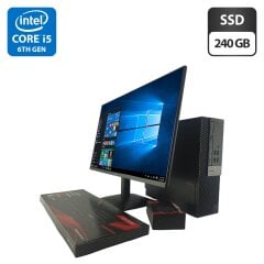Комплект ПК: компьютер Dell OptiPlex 5040 SFF / Intel Core i5-6400 (4 ядра по 2.7 - 3.7 GHz) / 8 GB DDR3 / 240 GB SSD / Intel HD Graphics 530 + Новый монитор AOC 24B31H / 24" (1920x1080) IPS / Кабели