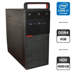 Компьютер Lenovo ThinkCentre M700 Tower / Intel Core i7-6700 (4 (8) ядра по 3.4 - 4.0 GHz) / 8 GB DDR4 / 4000 GB HDD / Intel HD Graphics 530 / DVD-ROM