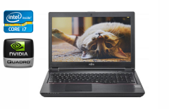 Мобільна робоча станція Б-клас Fujitsu Celsius H780 / 15.6" (1920x1080) IPS / Intel Core i7-8750H (6 (12) ядер по 2.2 - 4.1 GHz) / 16 GB DDR4 / 512 GB SSD / nVidia Quadro P600, 4 GB GDDR5, 128-bit / HDMI / USB Type-C / VGA / WebCam