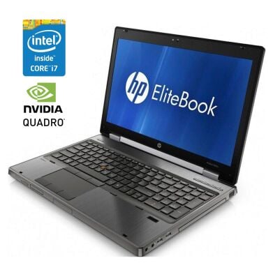 Мобільна робоча станція HP EliteBook 8760w / 17.3" (1920x1080) TN / Intel Core i7-2670QM (4 (8) ядра по 2.2 - 3.1 GHz) / 16 GB DDR3 / 256 GB SSD / nVidia Quadro 3000M, 2 GB GDDR5, 256-bit / WebCam / DVD-ROM
