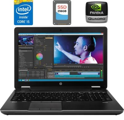 Мобільна робоча станція HP ZBook 15 / 15.6" (1920x1080) TN / Intel Core i5-4300M (2 (4) ядра по 2.6 - 3.3 GHz) / 16 GB DDR3 / 256 GB SSD / nVidia Quadro K610M, 1 GB GDDR5, 64-bit / WebCam / DVD-RW / DisplayPort
