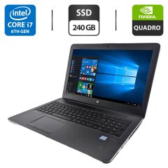 Мобільна робоча станція HP ZBook 15 G3 / 15.6" (1920x1080) IPS / Intel Core i7-6820HQ (4 (8) ядра по 2.7 - 3.6 GHz) / 16 GB DDR4 / 240 GB SSD M.2 / nVidia Quadro M1000M, 2 GB GDDR5, 128-bit